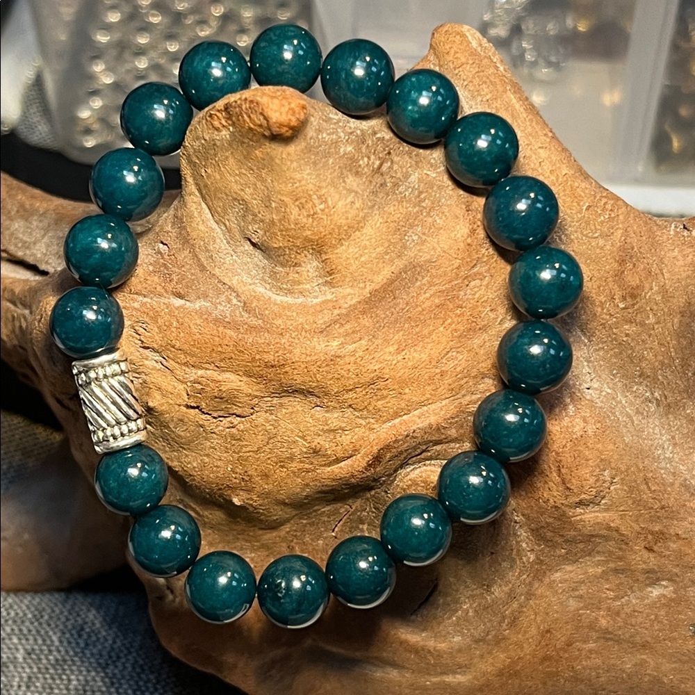 8mm Dark Teal Calcedony